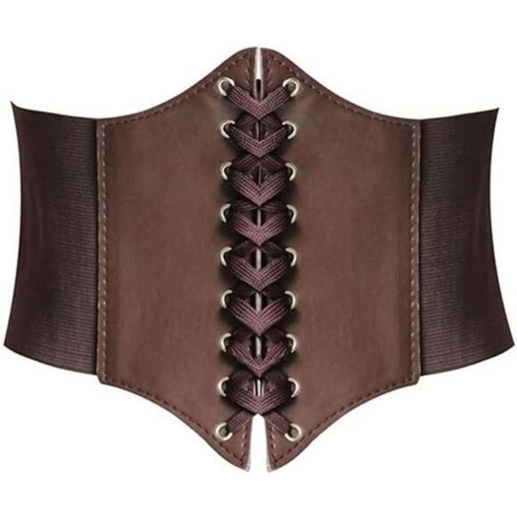 Womens Corset Belts Lace-up Tied Waspie Belt Retro Waist Cinch Belt - Picture 7 of 7